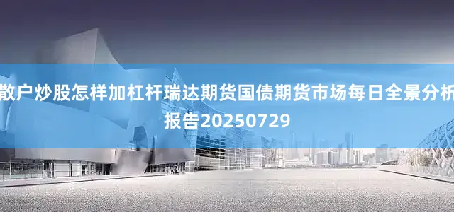 散户炒股怎样加杠杆瑞达期货国债期货市场每日全景分析报告20250729