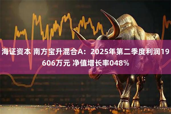 海证资本 南方宝升混合A：2025年第二季度利润19606万元 净值增长率048%